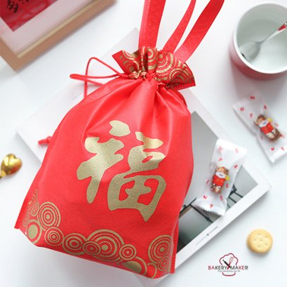 ถุงผ้าสปันบอนด์โชคลาภ เชือกรูด 5 ใบ